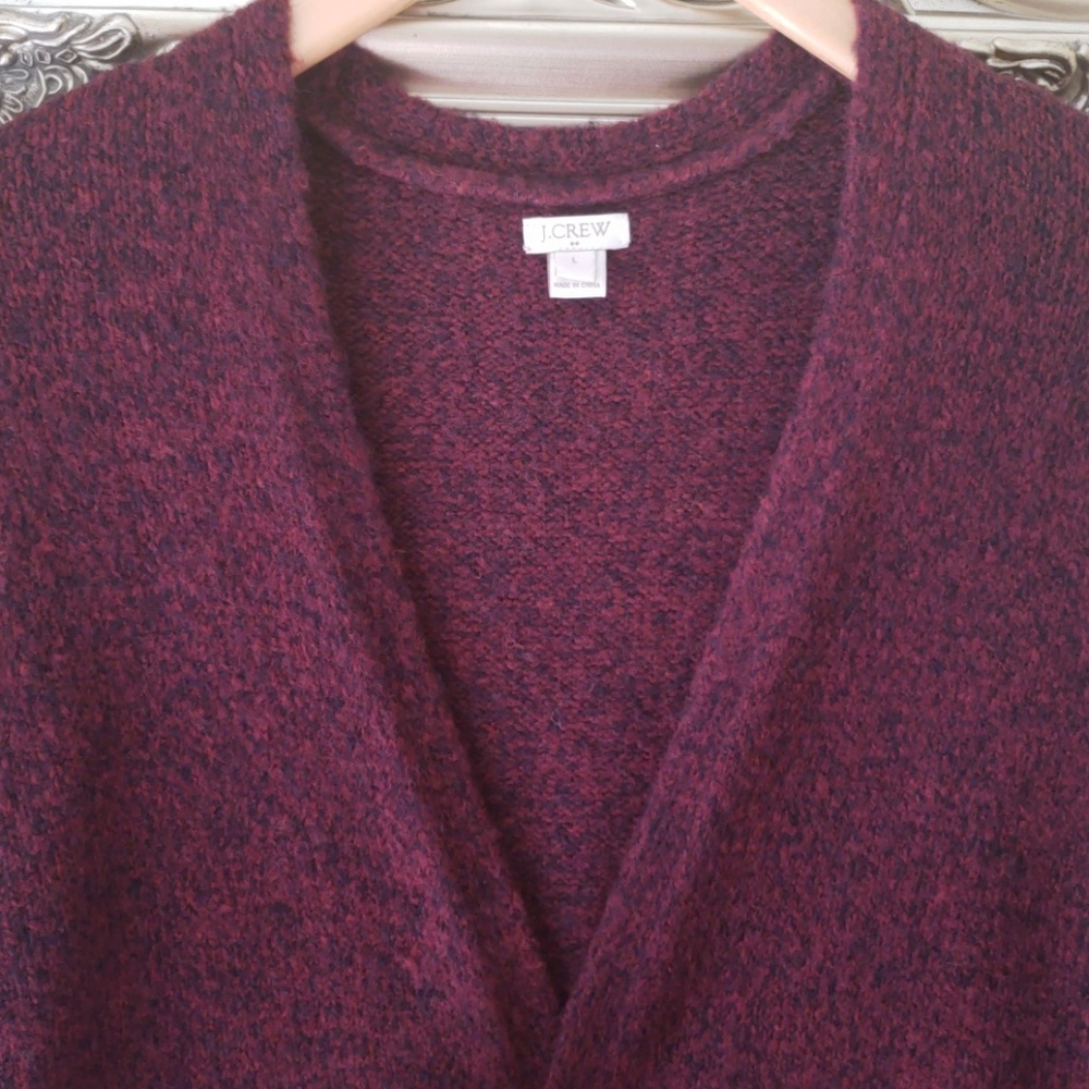 J. Crew Burgundy Car-Coat Sweater Never Worn